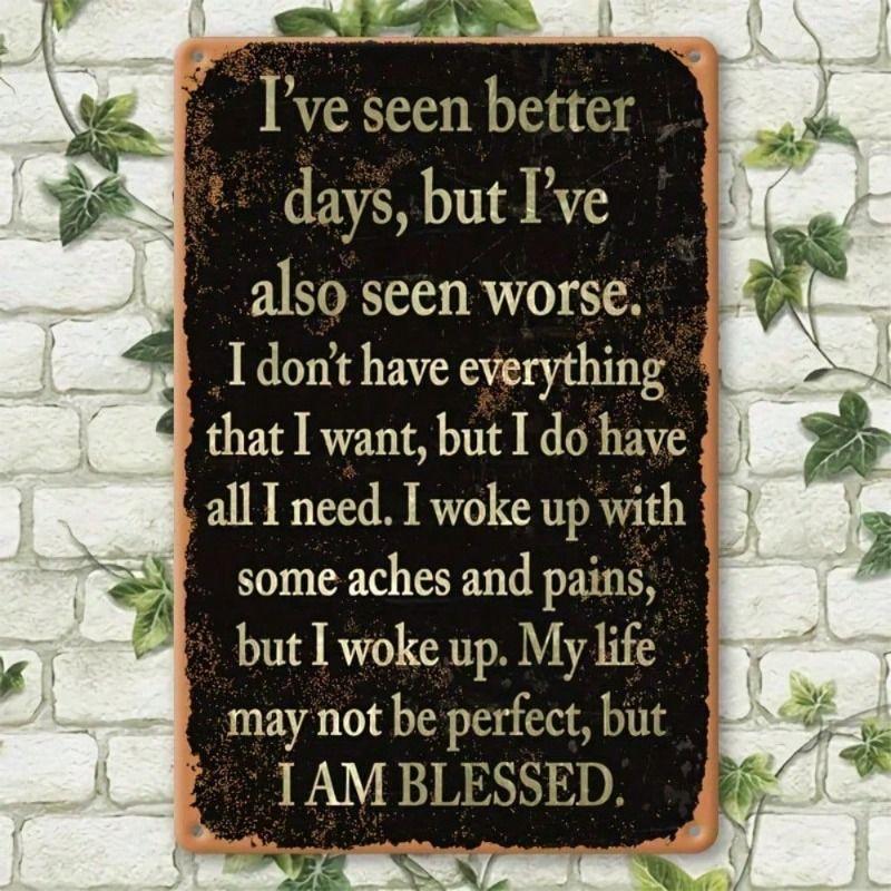 Rustproof Aluminum Metal Poster 8x12, Weatherproof Outdoor Wall Decor for Home Porch Garage, Inspirational Multi-Purpose Sign Plate