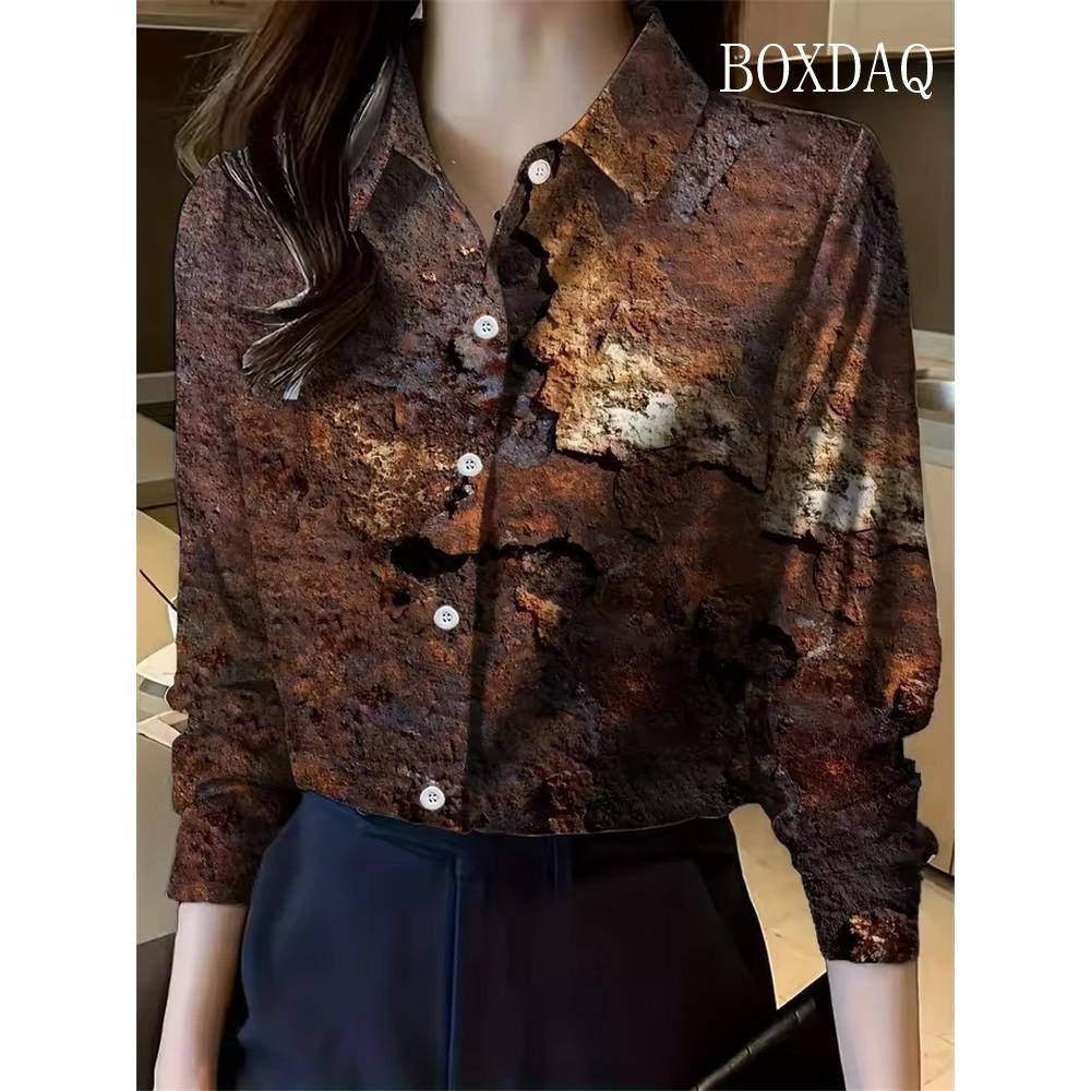 New Women's Lapel Shirt Spring Autumn Button Elegant Shirt Casual Daily Long Sleeve Blouse Fashion Party Women's Clothing
