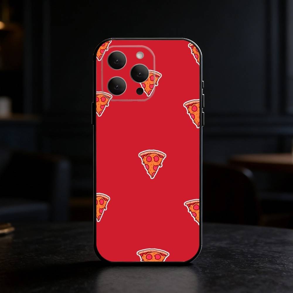 Delicious P-Pizza C-Cheese Phone Case Silicone black Soft For IPhone 17,16,15,14,13,12,11,SE,Plus Pro Max