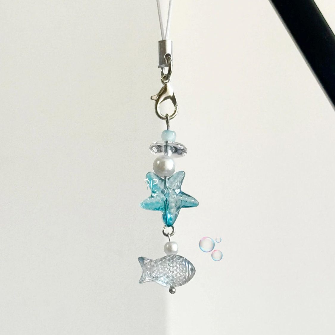 

Handmade Small Fish Starfish Sea Star Bead Phone Charms Strap Cute Lanyard Keychain Bag Camera Earphone Pendant Lanyard