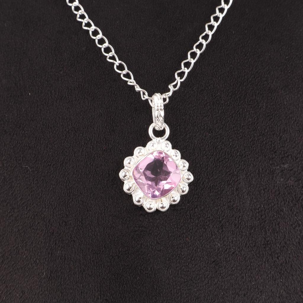 Morganite Gemstone 925 Sterling Silver Mother Gift Friendship Day New Pendant PP-34-12