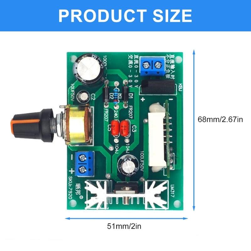 LM317 Digitales Spannungsreglermodul für Solarladung, Spannungsstabilisierungs-Zusatzplatine mit Kühlkörper