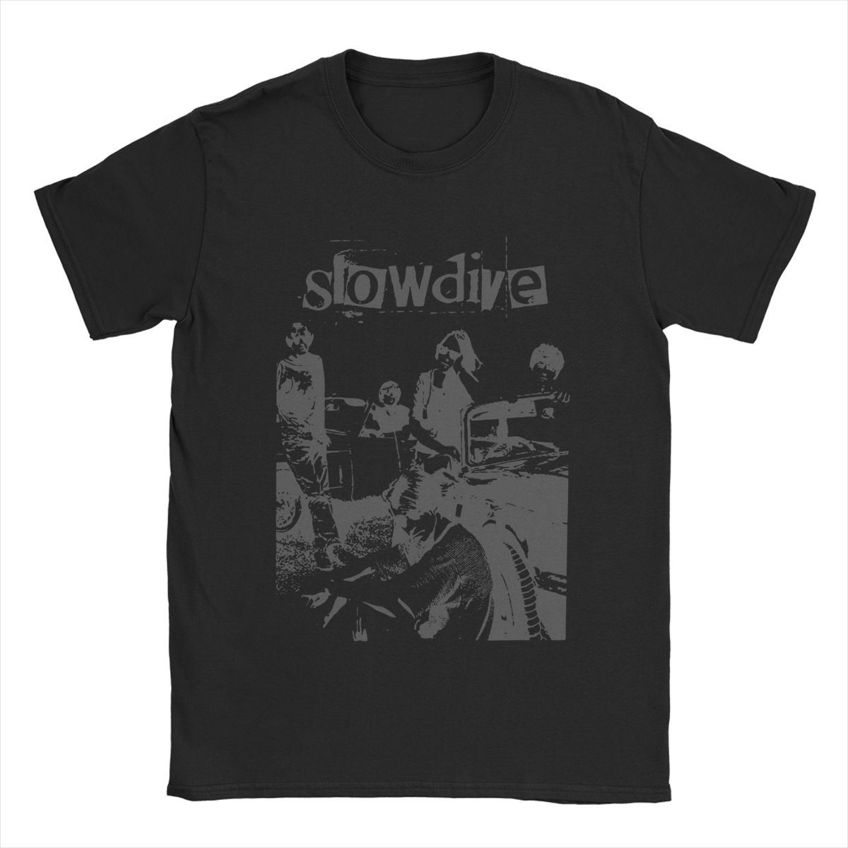 

Модные футболки Slowdive для мужчин, хлопковые футболки с круглым вырезом, футболки с коротким рукавом, футболки с графикой - M