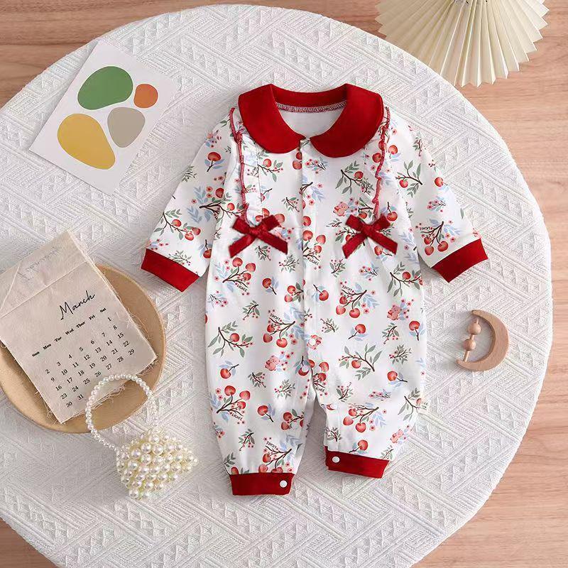 

Детский ромпер с длинным рукавом - Милый и модный костюм для ползания для младенцев на весну и осень 59 cm