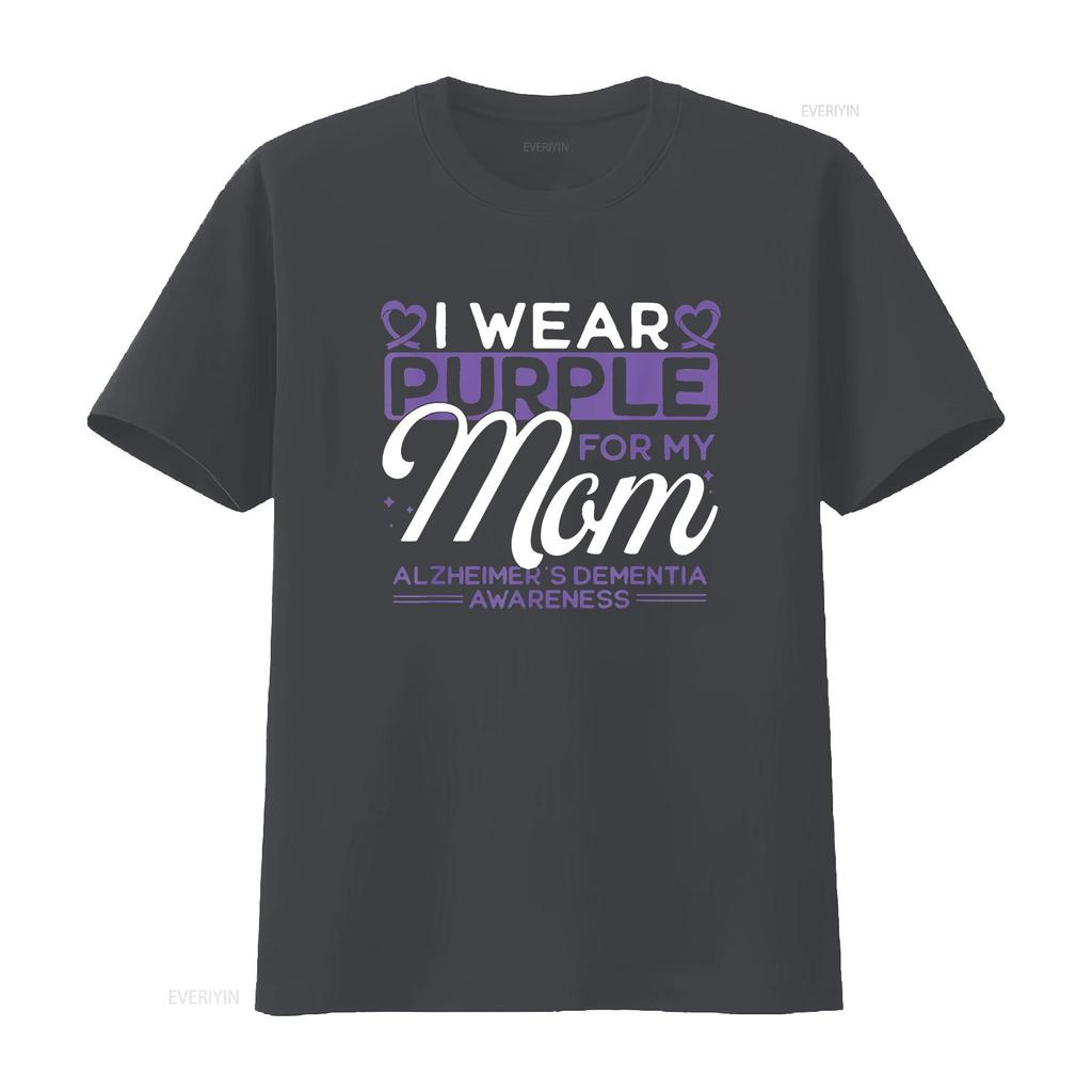 Womens Dementia Mom Alzheimer s Awareness Purple Ribbon Support T Shirt Black 2X Large vintage Washed Slightly homme Stylish