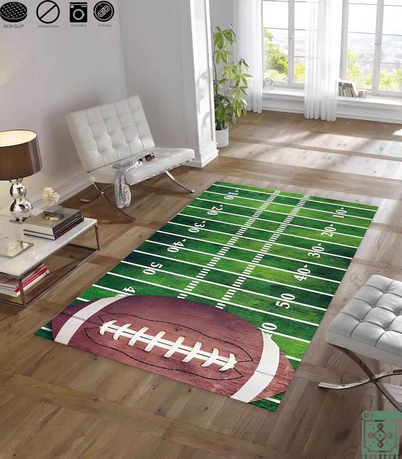 American Football Field Rug Football Rug Sports Rug Area Rug Gift Him American Football Decor Minimalist Rug Kids Room Rug 40x60cm