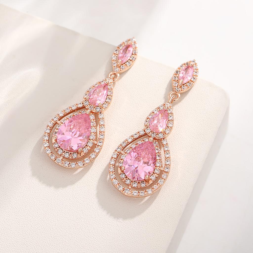 Luxury Full Paved Zircon Teardrop Earrings For Women Super Sparkly Elegant Studs For Evening Party High End Jewelry