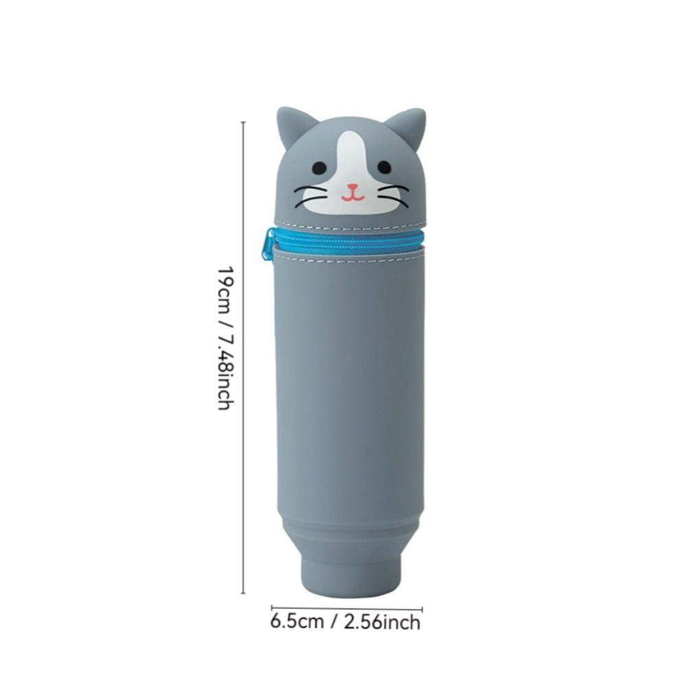 1pc Foldable Pencil Case Silicone Pen Box Cute Pen Container  for Students