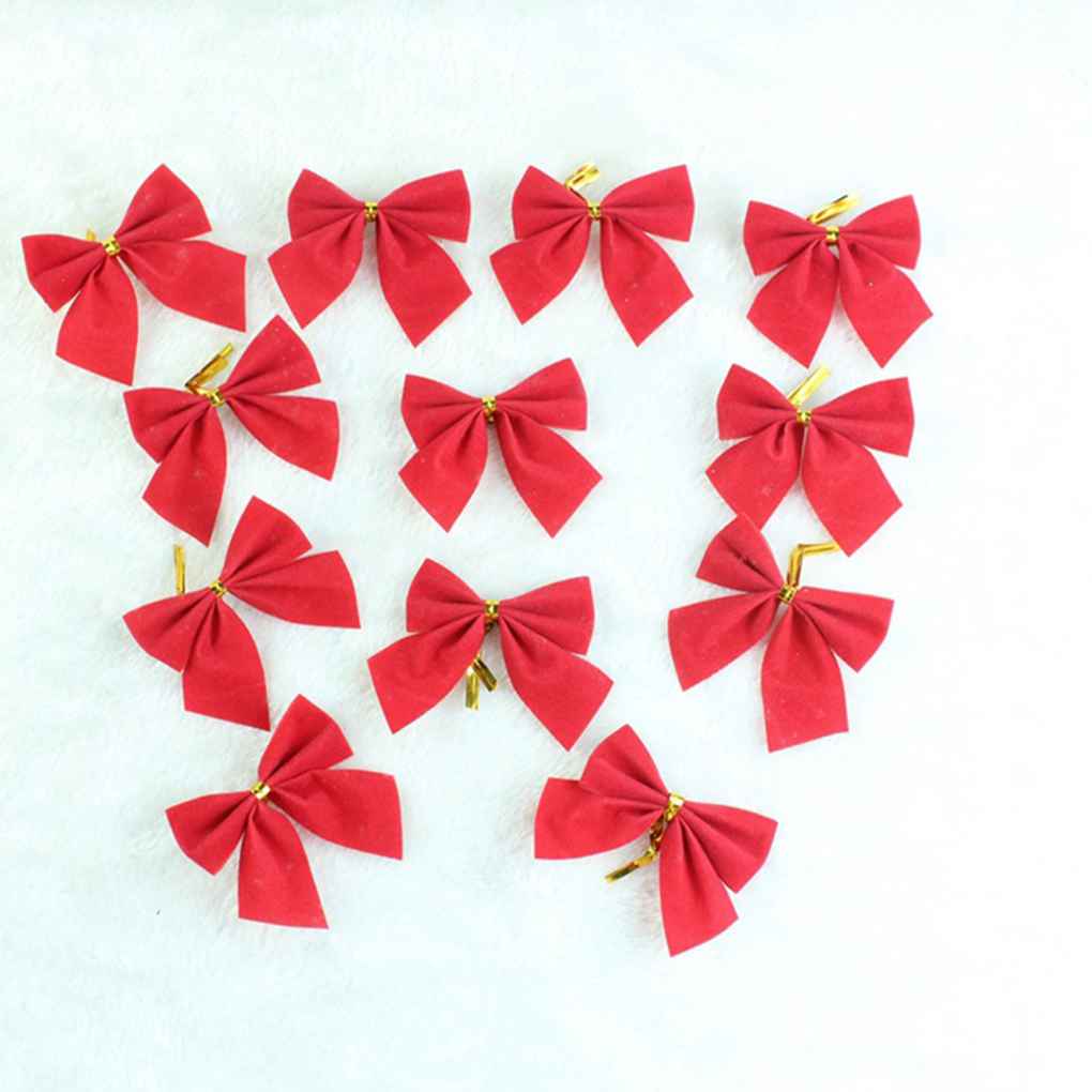 24pcs Christmas Tree Bowknot Xmas Tree Wedding Party Decoration Bows DIY Gift