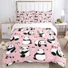 Cute Panda HD Print Polyester Bedding Set,Kids or Adults for Beds Quilt Cover Pillowcase Bedding Set,girl King Size Bedding Set