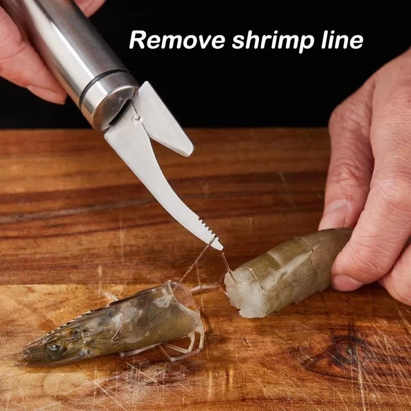 Stainless Steel Shrimp Deveining Tool Heavy Duty Fish Scales Scraper For Home Kitchen Double Head Shrimp Line Knife for Shrimp Intestine Opener