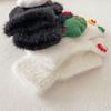 Knitted Christmas Gloves Thicken Five Finger Gloves Cute Warm Gloves  Outdoor Activities