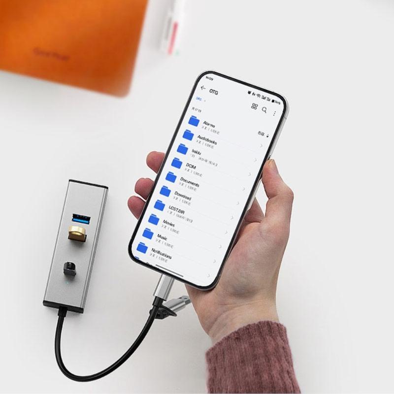 4 Port USB3.0 Hub Adapter 10Gbps Data Transfer with Long Cable for Smartphones Tablets Laptops Efficient USB Splitter