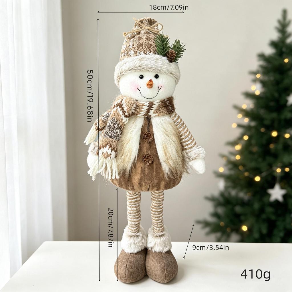 Ausziehbare Nordische Weihnachtsplüschpuppe mit gestrickten langen Beinen - Festliches Ornament für Partydekoration