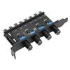 PC Fan Hub 4 Knob 8 Channels 4PIN Interface 72W PCI Bracket Cooling Fan Speed Controller For CPU Chassis HDD VGA PWM