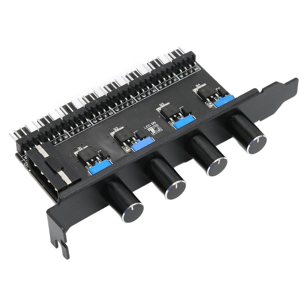 PC Fan Hub 4 Knob 8 Channels 4PIN Interface 72W PCI Bracket Cooling Fan Speed Controller For CPU Chassis HDD VGA PWM