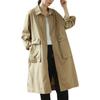 Women's Mid-Length Autumn Trench Coat - Casual Style Cardigan Outerwear