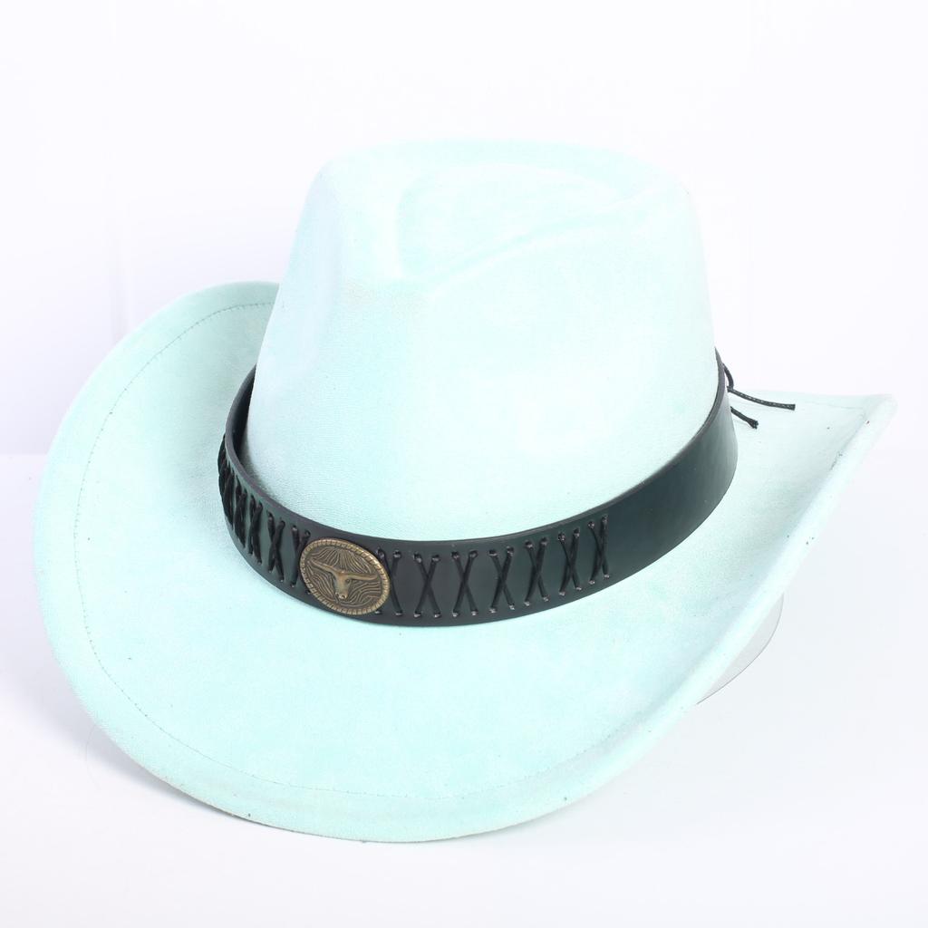 Popular European and American Classic Suede Western Cowboy Hat Men's and Women's Fashion LO Style Peach Heart Cowboy Hat