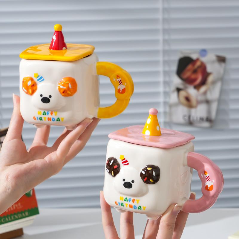 Wind High-Value Ceramic Cup With Lid Gift Box Cute Office Couple Water Cup Creative Souvenir