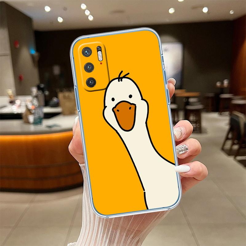UP27 DUCK Cartoon Transparent Phone Case for Motorola Moto G7 G8 G9 G84 G85 G73 G24 G15 Z2 Play Power Plus