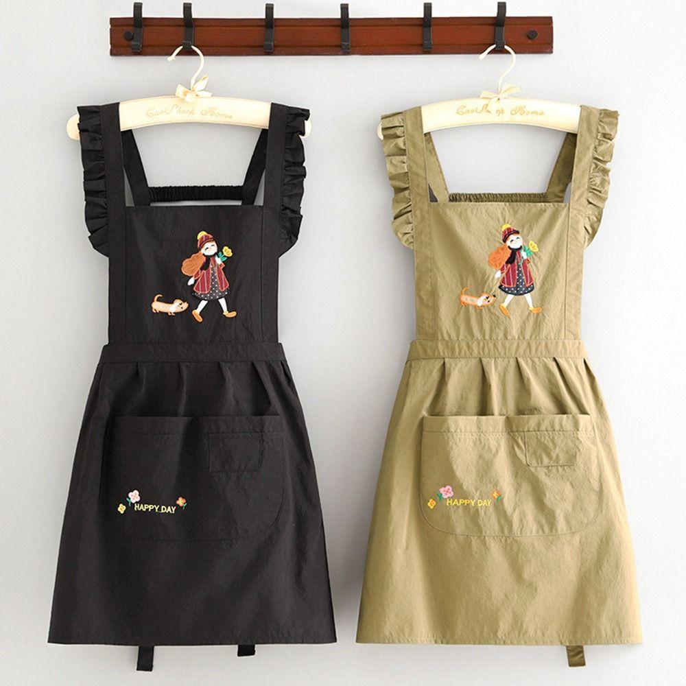 Princess Style Kitchen Apron Cartoon Florist Shop Work Clothes Restaurant Uniform  for Women