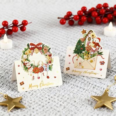 10 Stück Weihnachts-Grußkarten Goldprägung Blanko Weihnachts-Postkarten 3,9 x 5,3 Zoll Frohe Weihnachten Karten für Freunde Familie