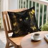 Black Cat With Golden Butterflycushions Pillowcase Polyester Cushion Cover Throw Pillow Sofa Decoration Pillowcover Home Decor