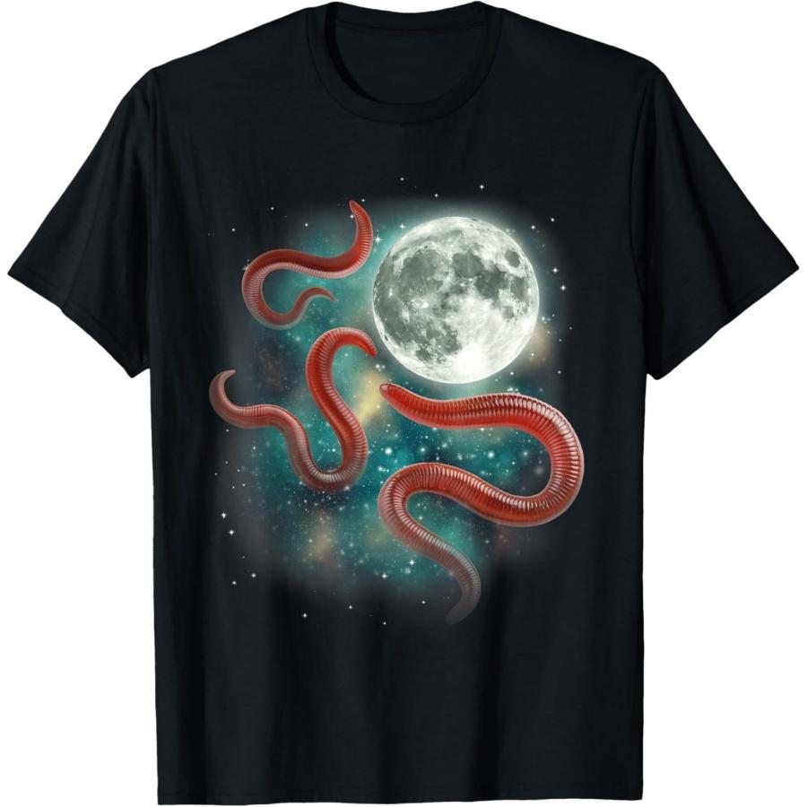 Три Червячная Луна _ 3 Червя Забавная Странная Проклятая Мем Футболка XXXXXL чёрный