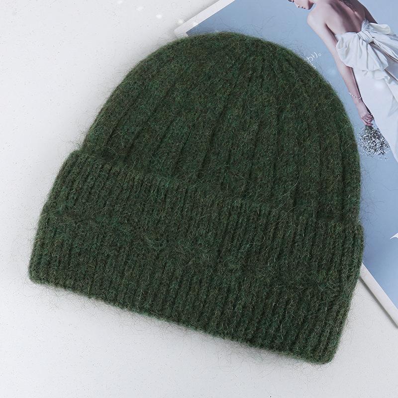 New comfortable and warm pure rabbit hair knitted wool hat source autumn and winter new white ear protection hat headcap