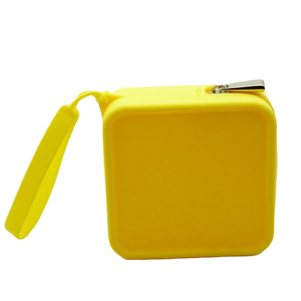 Silicone Coin Purse Student Portable Square Earphone Storage Bag Wallet with Zipper Waterproof Lipstick Cosmetic Bag