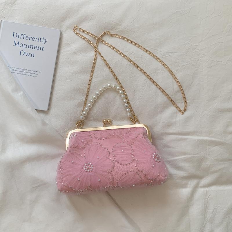 Blumenverschluss Perlen Handtasche, Clutch Tasche, Ketten Tasche, Beutel Tasche Aus Muscheln