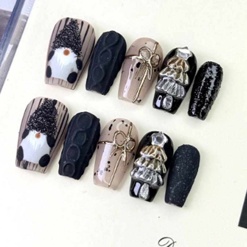 Фантазийные Темные Рождественские Высококачественные Накладные Ногти Medium