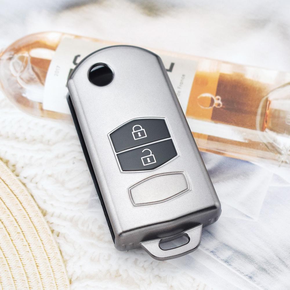 

2 кнопки ТПУ складной откидной ключ-брелок для MAZDA 2 3 5 6 MX5 автомобильный чехол для пульта дистанционного управления крышка автоаксессуары