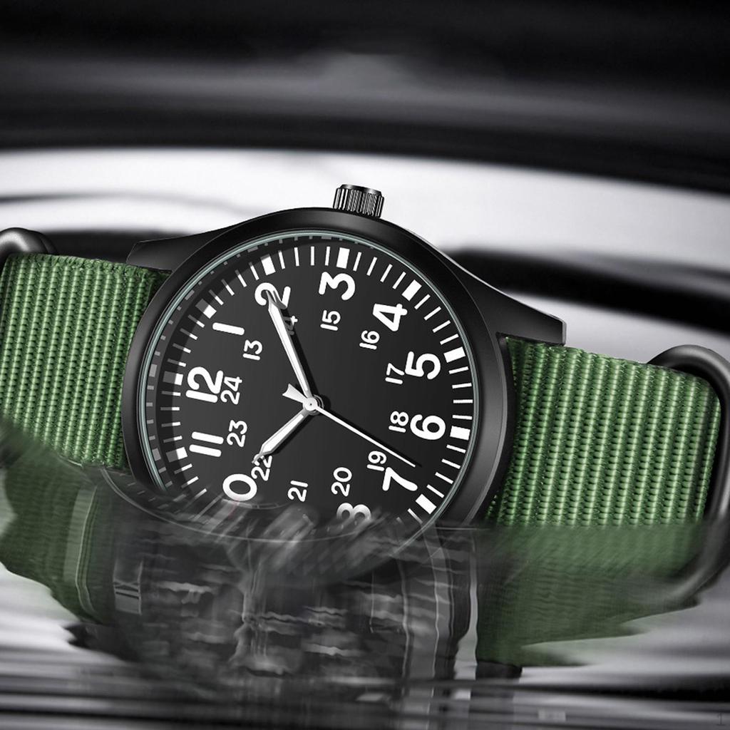 Watch, with Nylon Strap Waterproof Wristwatch for Outdoor Causal