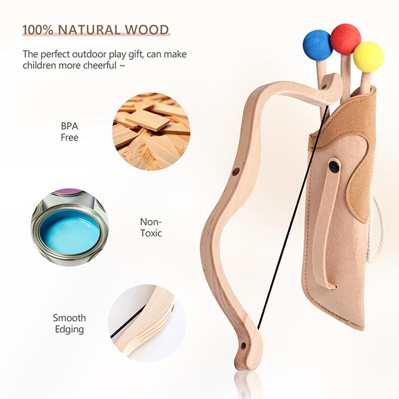 Wooden Baby Bow Arrow Toy Set Children Montessori Outdoor Toys Exercise Hands Ability For Children Archery Toys Gifts Set