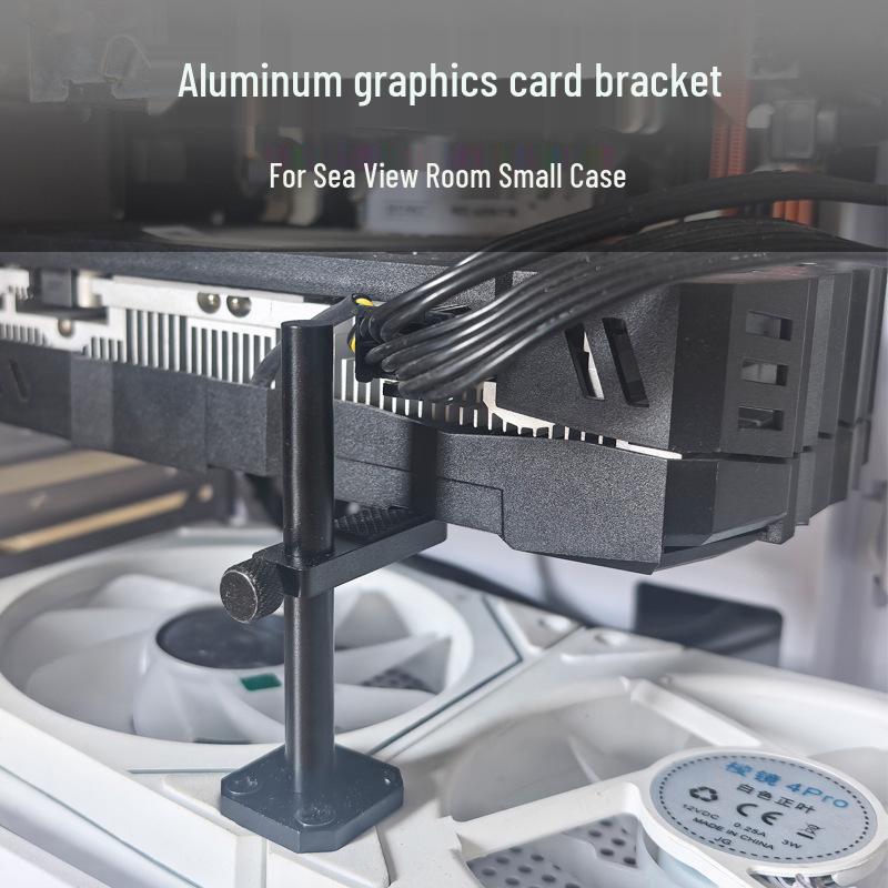 Aluminum Alloy Vertical Graphics Card Holder - Anti-Bending Support Bracket for 4060/7900 Desktop Cards