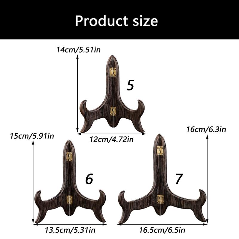 Pack of 2 Sturdy Wooden Tea Holder Racks for Exhibiting Tea Cakes Plate Display Bracket Desktop Dish Holder