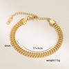 Hip Hop Cuban Bracelet Gold Plated V Type Double Row Men's Personality Light Luxury Versatile Style Retro