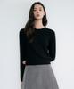 MUSINSA STANDARD WOMAN Women'S Angora Blend Cable Crew Neck Knit [Black]