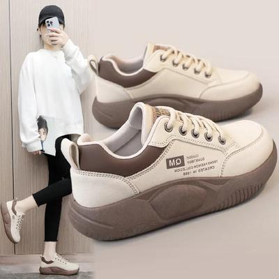 New 2024 Spring Casual Sneakers Thick-soled Heightened Shoes Korean Version Sneakers Women's Shoes Student Street Photography