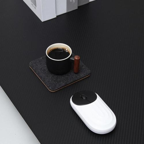Absorbent Felt Coasters & Dining Mats - Durable Multi-Use Cup Mats, 10*10*0.5cm, 4 Pieces (Black, Round)