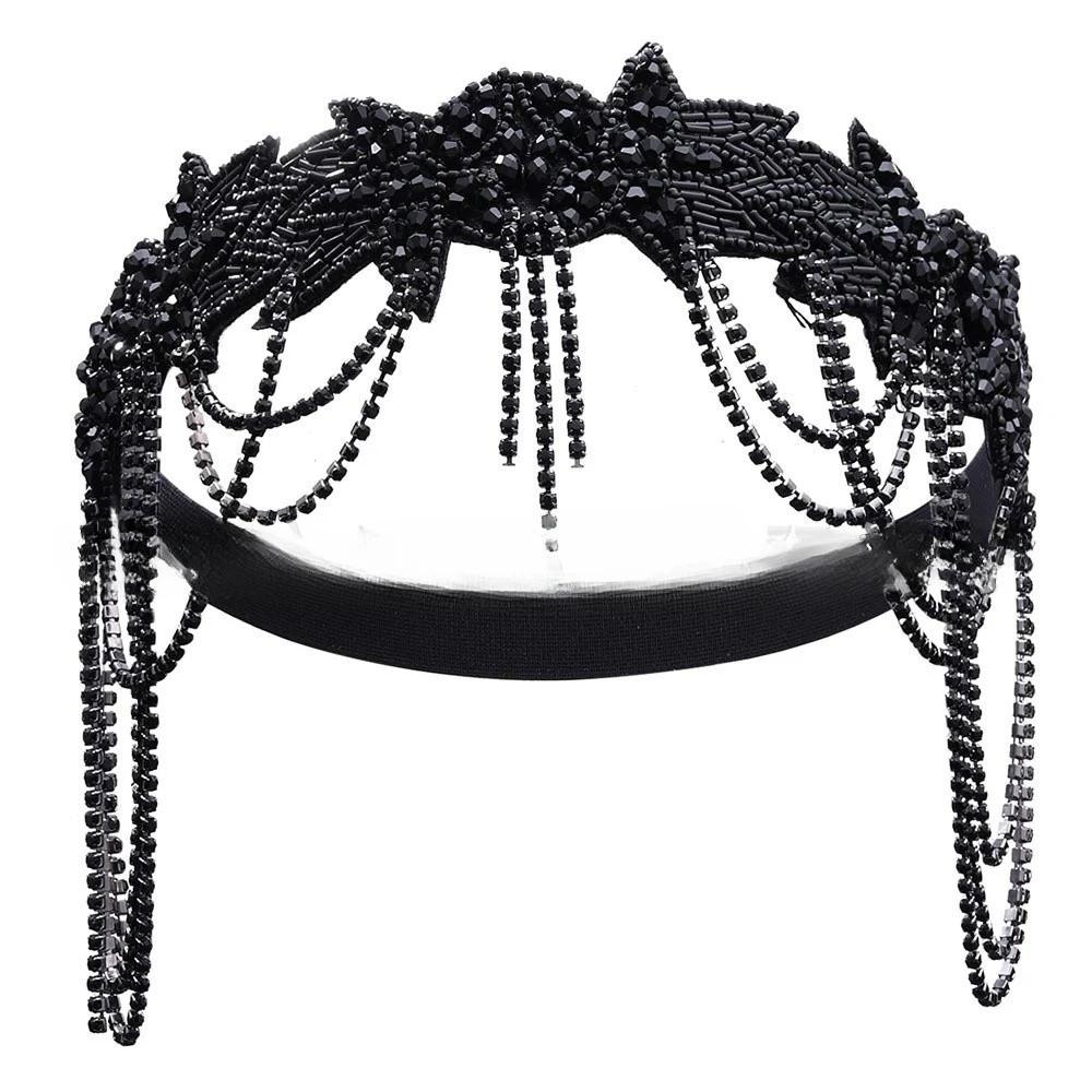 Chain Tassel Rhinestone Headband Flower Shape Bridal Headdress  Party Banquet