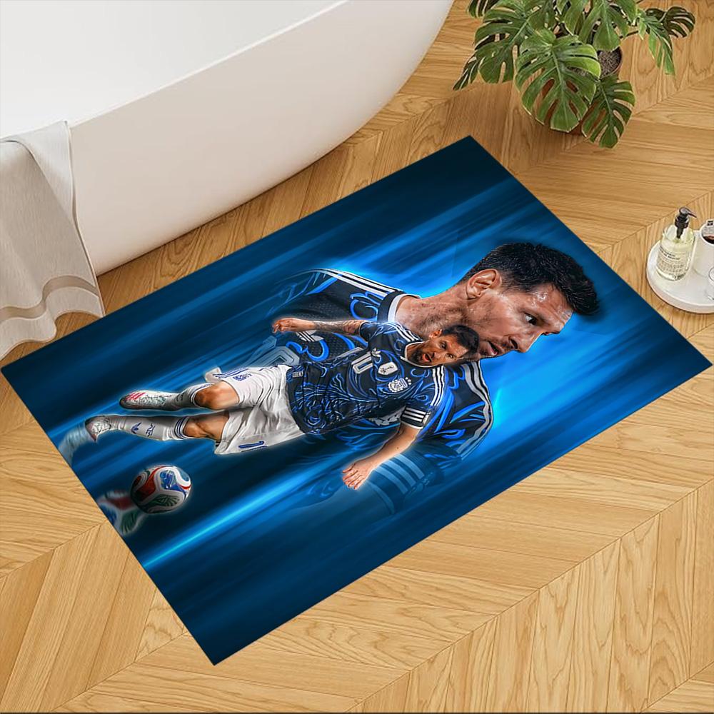 Soccer Player Action Floor Mat Design for Foyer Hallway Study room Dormitory Antislip Carpet Decorate Offices Perfect Gift for Women/Men