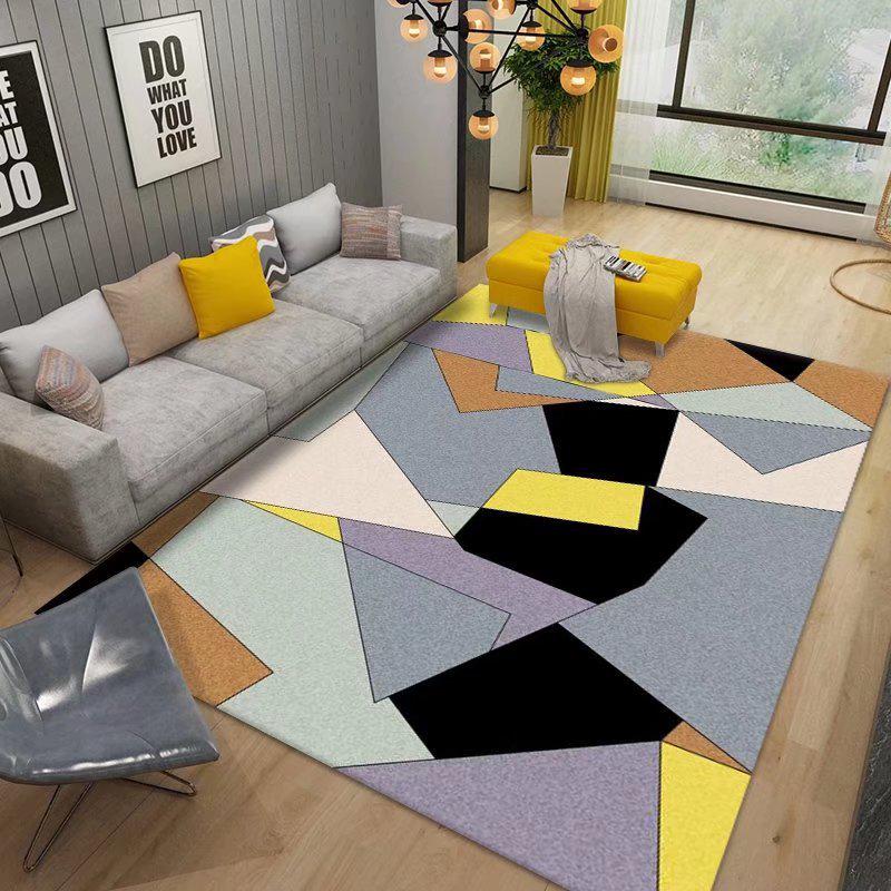 Nordischer Geometrischer Minimalistischer Leichter Luxusteppich: Schlafzimmer, Erkerfenster, Nachttisch, Couchtisch, Sofa, Fleckenabweisend