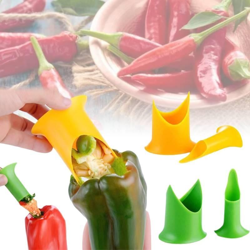 Bell Set 2pcs Pepper Seed Corer Remover Fruit Corer Separator Kitchen Gift Tool