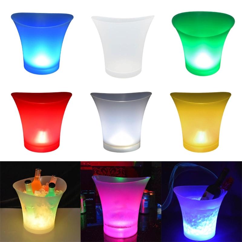 LED Glowing Ice Buckets Bar Nightclub Light Up Champagne Whiskey Beer Bucket