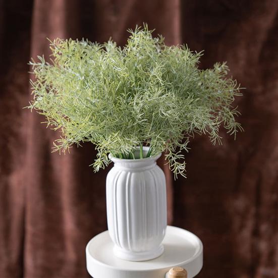 2 Pcs Artificial Green Grass Stems Realistic Fake Greenery Branch for DIY Vase Floral Arrangement Wedding Party Home Dining Table Centerpiece