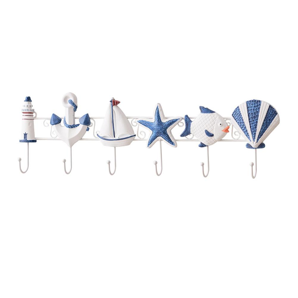

Damage-Free Adhesion Themed Coat Hooks Wooden Wall Hook Decorative Touch The new 6-link link