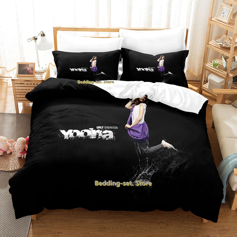 Comforter Kpop Girls Generation Bedding Set Single Twin Full Queen King Size Bed Set Adult Kid Bedroom Three-Piece Suits Kawaii Girls