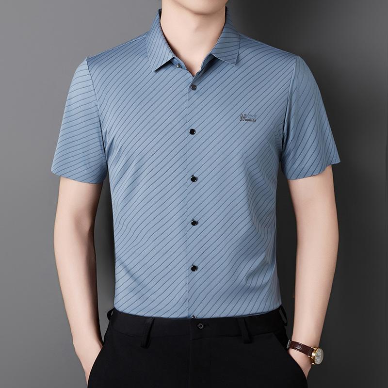 Summer Men's Ice Short Sleeve Shirt Breathable Versatile